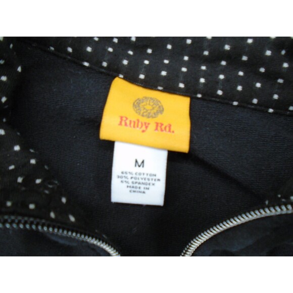 Ruby Rd. Women's Zipper Sweater Size Medium Black Thin w/ Drawstring - Picture 3 of 16